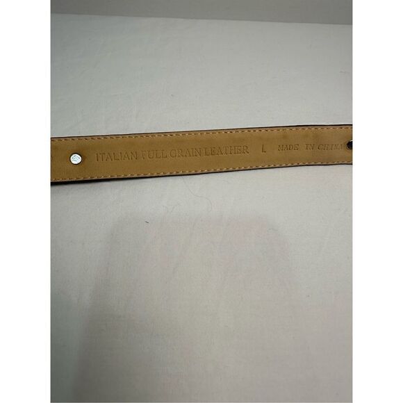 Woolrich 1’ Italian leather brown belt with silver accents size 38”. #5-1094 - Picture 4 of 6